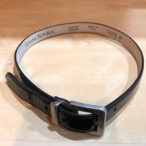 Black patent leather belt